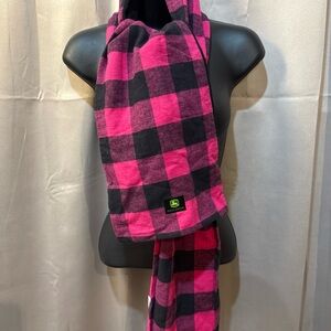 Pink And Black Plaid John Deere Scarf